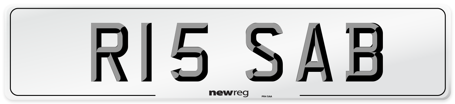R15 SAB Number Plate from New Reg